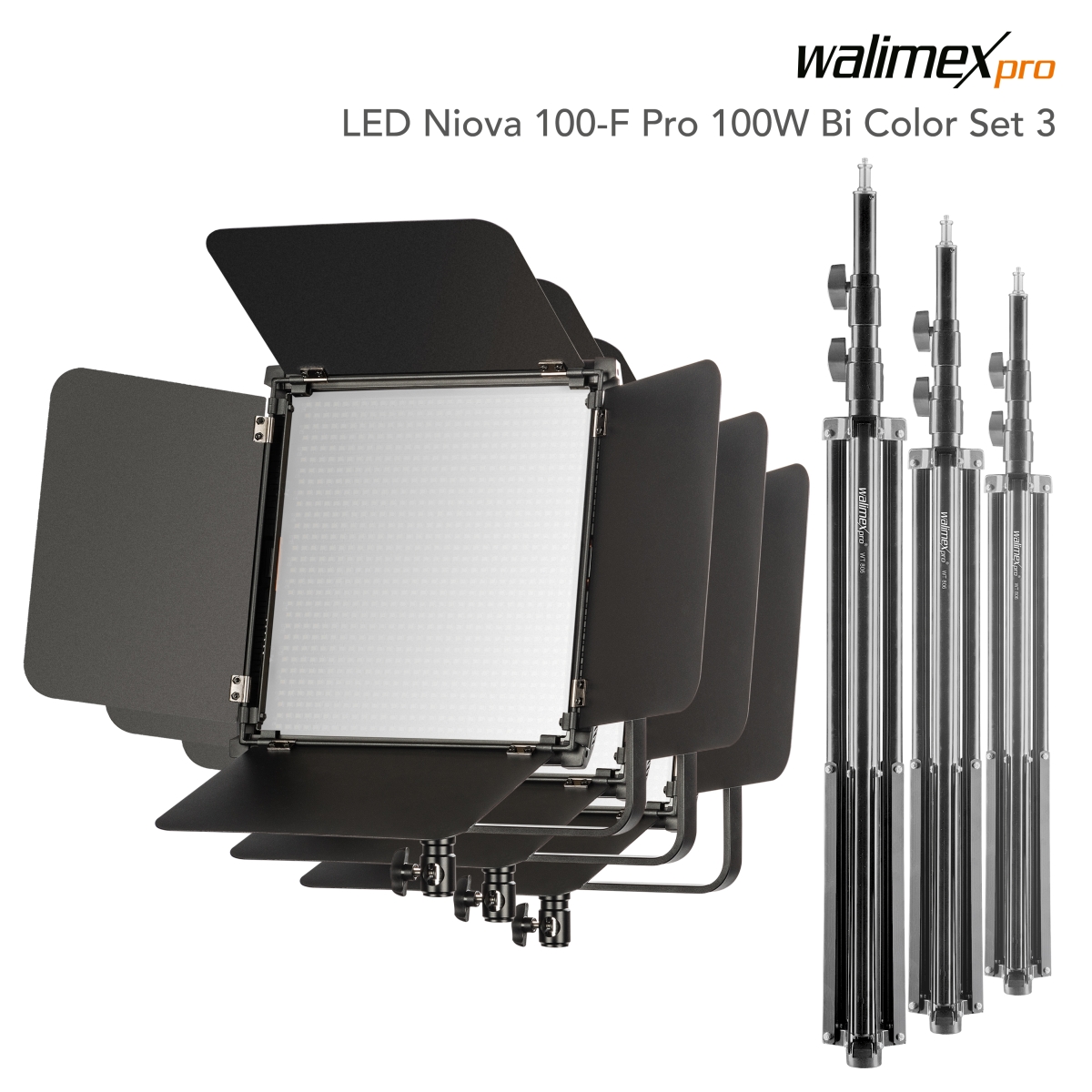 Walimex pro LED Niova 100-F Pro 100W Bi Color Set3