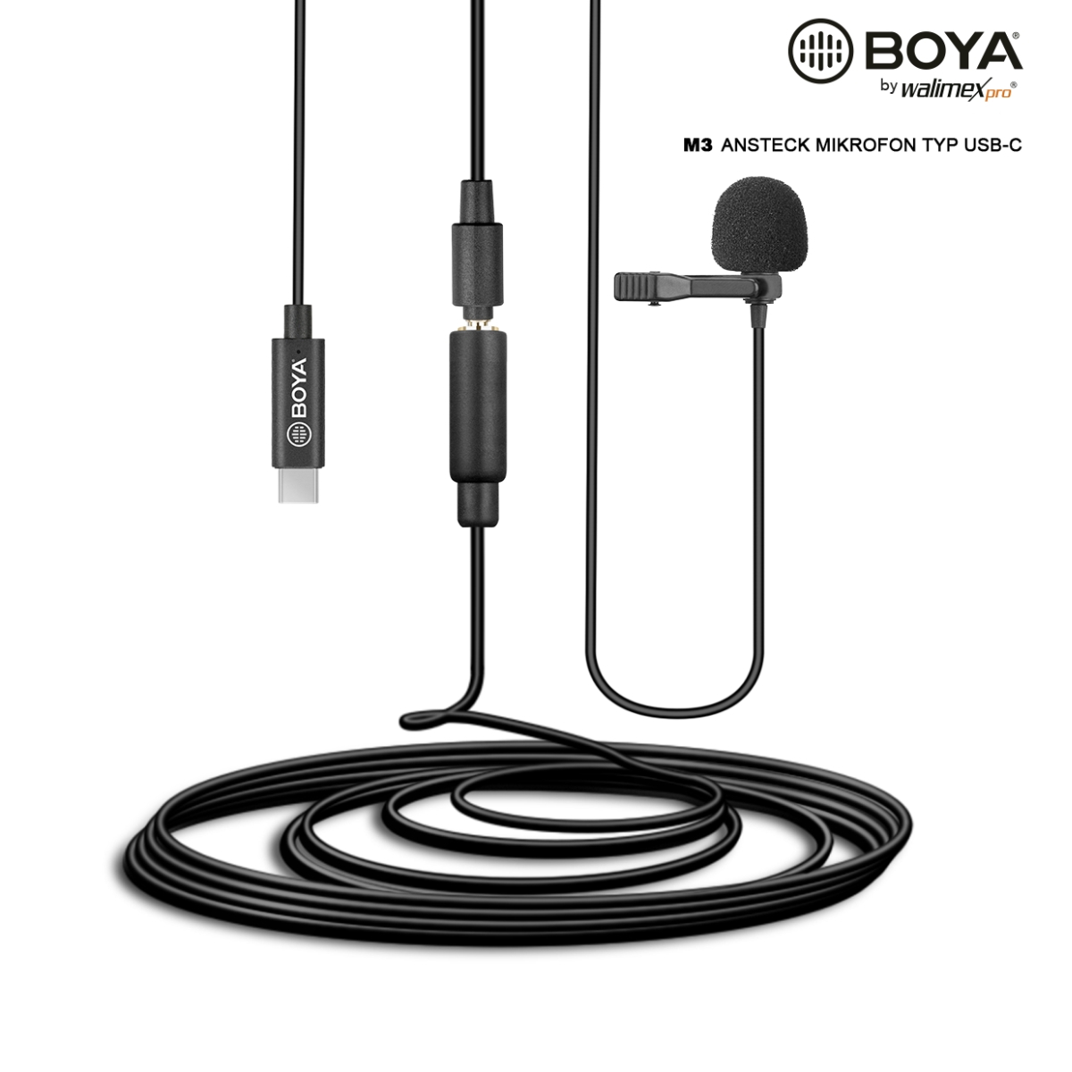 Walimex pro Boya M3 Ansteckmikrofon Typ USB-C