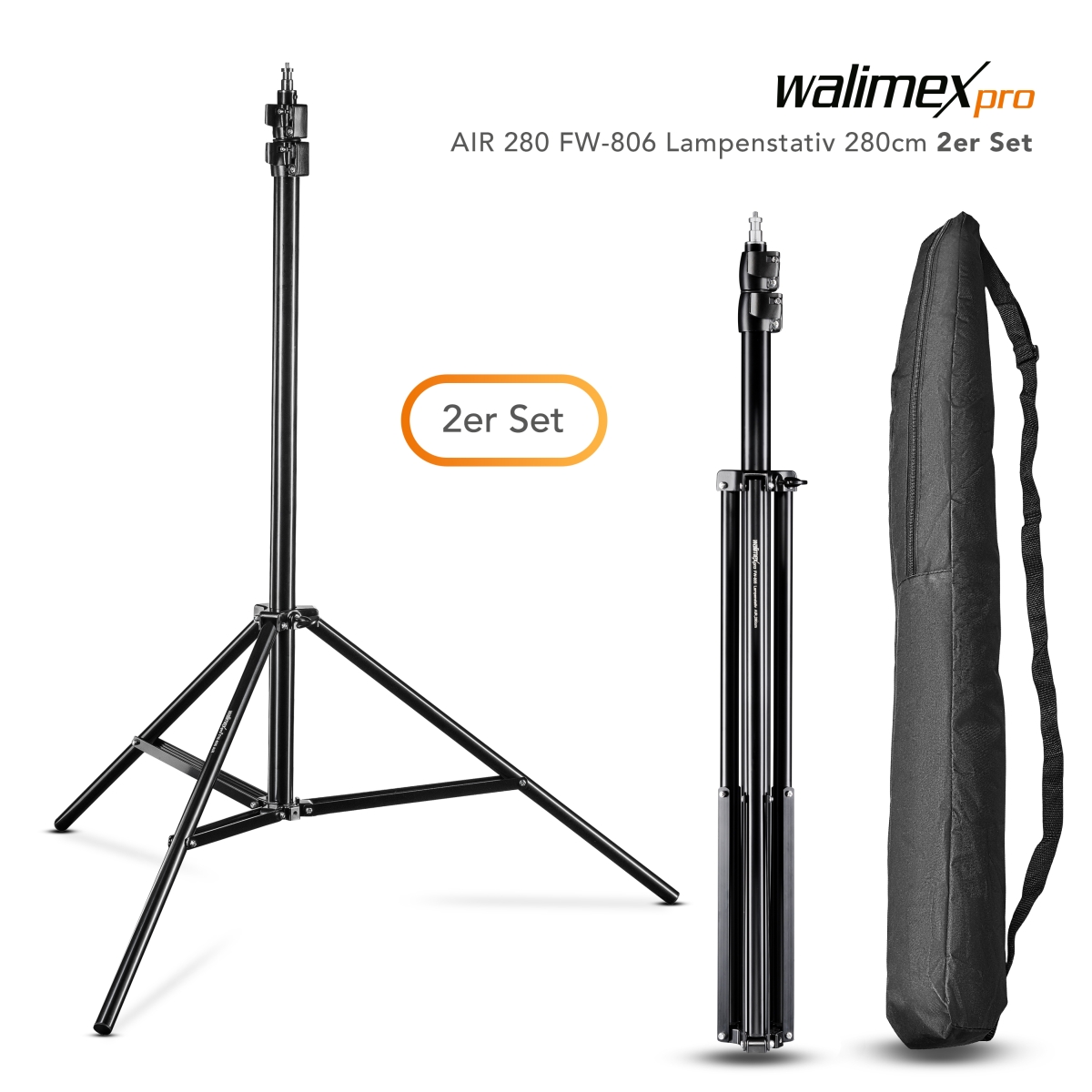 Walimex pro AIR 280 FW-806 Lampenst. 280cm 2er Set